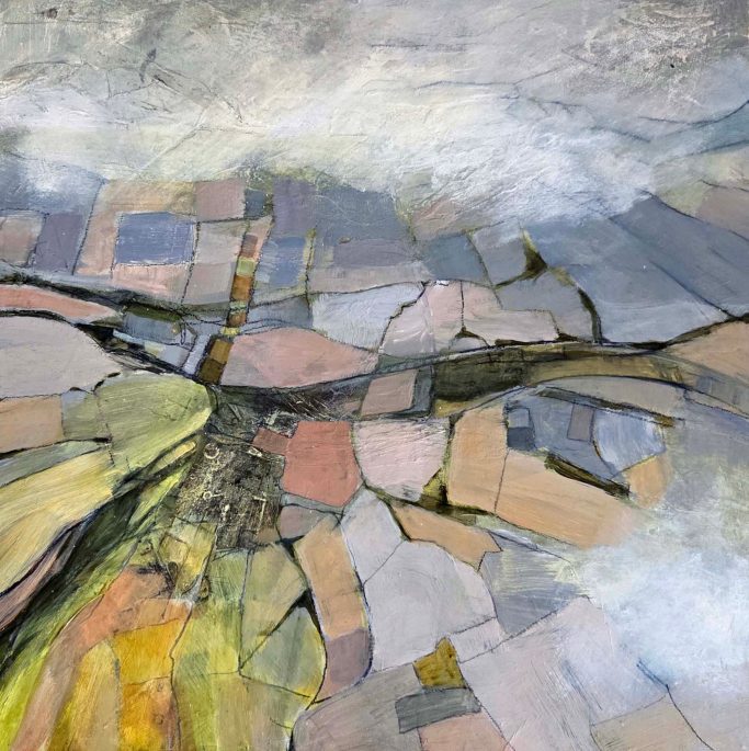 Down Acrylic on board 50x50cm
